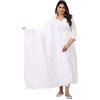INDACORIFY Kurti festivo indiano Chikankari in puro cotone fatto a mano con set Dupatta da donna (Bianca, X-Large)