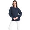 DIVINA Italian Design, Felpa Donna, Girocollo, Blu Navy, XS-XXL, 65% Cotone 35% Poliestere, Basic, Interno Felpato - cod. F38D (IT, Testo, XS, Regular, Regular)