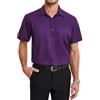 HISDERN Camicia Uomo Maniche Corte Camicie Estive Uomo Elegante Formale Camicia Cotone Casual Regular Fit Viola M