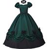 pvucpot Medievalecostume Medievale Donna - Abito Principessa Donna Costume Da Dama Dell'800 Abito Vittoriano Manica Tromba Palazzo Abito Gotico Pizzo Vintage Vestito Carnevale Donna Cosplay Vesiti Festa