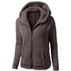 AMDOLE Vestaglia con zip in pile con zip da donna felpe con cappuccio da donna Uk Essentials Felpa con cappuccio da donna con cappuccio con zip cappotto invernale cappotto lungo, Caffè #2, M