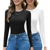 Totatuit Magliette Donna Invernale Manica Lunga Girocollo Magro T-Shirt Elegante Maglione Donna Intimo Maglia Top a Casual Pullover di Base Slim Fit Morbida Sexy