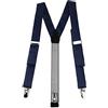 TigerTie - Bretelle sottili unisex a forma di Y, con 3 clip extra forti, tinta unita, bretelle in diversi colori a scelta, Blu marino, Taglia unica