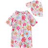 WYTbaby Costume da bagno intero per bambini, a maniche lunghe, protezione UV, per bambini da 3 mesi a 3 anni, Fiori d'arancio, 2-3T