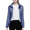 LOIJMK Piumino da donna, leggero, per attività all'aperto, invernale, senza cappuccio, ultraleggero, in tinta unita, leggero, giacca per le mezze stagioni, giacca morbida e leggera, Blu scuro, XXL