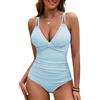 Vijamiy Costume Piscina Intero Donna Costumi da Bagno Contenitivo Push Up Scollo A V Mare Monokini Swimsuit for Women Beachwear con Due Spalline