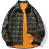 Generisch Camicia da uomo foderata in flanella stile boscaiolo - calda giacca con pile Teddy | camicia invernale a quadri per attività all'aperto e tempo libero, Stil_m01 verde, M