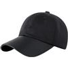 Generic Cappellino da baseball sottile in finto lino con visiera in pelle Cappelli da sole da uomo casual Snapback Caps, Nero , Taglia unica