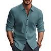 PJ PAUL JONES Camicia da uomo Camicette Vestibilità regolare Camicia da tempo libero Facile da stirare Camicia da lavoro moderna, blu/verde, M