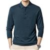 Dndrdhfb Polo da Uomo in Maglia di Lana A Maniche Lunghe con Bottoni Bavero Slim Business Casual Pullover Polo Top C Asian Size 2XL(180)