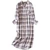 DSKK Camicia da Notte Donna Maniche Lunghe Cotone Flanella Plaid Scozzese Pigiama Abbottonato Pigiama da Donna (7#,M)
