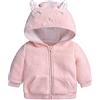 Verve Jelly Neonato Ragazzi Ragazze Cartone animato Giacca in pile con cappuccio Cappotto orecchie Capispalla caldi Mantello Cappotto con cerniera Autunno Inverno Abiti spessi