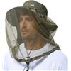 Bassdash Cappello da Sole antizanzare UPF 50+ con Rete Nascosta per la Testa e Aletta per Il Collo per Uomini Donne Pesca all'aperto Escursionismo Campeggio