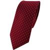 TigerTie - Cravatta sottile di design, in seta, con motivo a pois rosso, bordeaux argento. Taglia unica