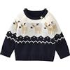 Verve Jelly Toddler Baby Boys Girls Pullover Maglione con stampa renne Maglia a maniche lunghe Pullover Top Inverno caldo Outwear Abbigliamento natalizio Blu 3 90 6-12 mesi