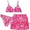 SEAUR 3 Pezzo Costume da Bagno per Bambini Ragazze Top Canotta Cool Slip Bikini Gonna da Bagno Set di Abbigliamento da Spiaggia Piscina per 8-14 Anni