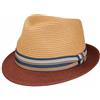 Stetson Licano Trilby Cappello di Paglia Uomo 100% Paglia Toyo Protezione UV 40+ Fascia Gros-Grain Primavera Estate