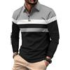 Comilaka Polo Uomo Manica Lunga Poloshirt Casual Colori a Contrasto Tops Slim Fit Autunno Inverno