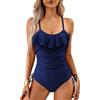 Rayson Costume da Bagno Intero da Donna Push Up con Volant Monokini Senza Schienale Controllo della Pancia Sling Costumi Interi Piscina Contenitivi Pancia Piatta Ruffle Imbottito Swimwear