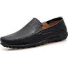 Generic Mocassini da uomo traspiranti casual in pelle mocassini fatti a mano Slip On Driving Business Scarpe da tuta Penny Loafers guida classico bus Derby Oxford scarpe da allenamento, Nero , 43