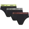 NIKE Slip Mutande Intimo PRO 3 Paia Short Man Uomo Nero S Small