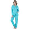Karelpiù Pigiama Donna Cotone Leggero Lungo Estivo - Pigiama Lungo Due Pezzi Aperto o Chiuso in 100% Fresco Cotone. Taglie Over Size (IT, Testo, XXL, Regular, Regular, 8057 Celeste)