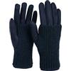 styleBREAKER Guanti da donna 3 in 1 per touchscreen con polsino in maglia rimovibile | Guanti invernali | 3 varianti d'uso | Morbidi, caldi ed elastici in molti colori, colore:Blu scuro