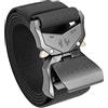 JUKMO Cintura tattica militare da escursionismo Rigger da 3,8 cm, in nylon con fibbia a sgancio rapido resistente (Nero, XL-per vita 116cm-125cm (Lunghezza 145cm))