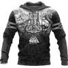 AHTCPO YABEME Felpe con Cappuccio Hammer of Thor Viking, Stampa 3D Mitologia norrena Grafica, Felpa Casual con Tasca,Nero,L