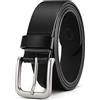CHAOREN Cintura Uomo, Cintura Uomo Pelle Nera Marrone38mm Realizzata in Pregiata Cuoio di Bufalo Pieno Fiore, Perfetta per Look Casual Jeans