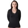 New Day intimo eccezionale Set da 3 Maglie Donna Manica Lunga Cotone Caldo, Maglietta Intima Termica | Con rifinitura in pizzo macramé o bordo in raso bianca o nera, Intimo termico femminile, T-Shirt maniche lunghe invernale