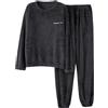 Generic Winter Mens Thick And Fleece Warm Solid Color Home Suit 𝐏igiama Estivo Uomo Cotone (Dark Gray, L)