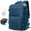 Generico Zaino da Viaggio 40x20x25 per Ryanair - Espandibile e Compattabile, Compressione Sottovuoto, per Laptop 15,6", Antifurto, Impermeabile, Cabina Aereo, Uomo Donna, Bagaglio a Mano (A-Blu)