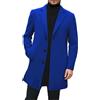 Generisch - Cappotto invernale da uomo in lana, lungo, con tasca, doppiopetto, per esterni, cappotto termico, spesso, elegante, a colori solidi, con revers, giacca invernale, O blu., XL
