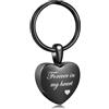 Yinplsmemory Portachiavi a forma di cuore per ceneri di cremazione, per donne, Forever In My Heart, urna per ceneri