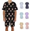 ZYHJJ Set Pigiama da Uomo Divertente Personalizzato Personalizzato Viso Estivo Manica Corta Pigiama per Uomo,per Fidanzato Marito Divertente Mens Sleepwea