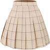 HOEREV Donne Ragazze Svasato Casual Mini Scuola Tennis Skater Casual Gonna Danza con Due Tasche Laterali e Pantaloncini Interni