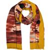 styleBREAKER Sciarpa a pieghe da donna con motivo a pennello incorniciato, look crash, stola invernale calda multicolore 01017148, colore:Curry-Bordeaux-Beige