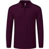 MoFiz Polo da Uomo Manica Lunga Shirt Cotone Golf Poloshirt con Cerniera Camicia Tinta Unita T Shirt Rosso Vino L