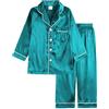 Verve Jelly Pigiama in raso di seta per bambina da bambino, set a maniche lunghe, camicia abbottonata, top, pantaloni, pigiama da notte in 2 pezzi per bambini