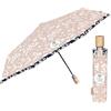 PERLETTI Ombrello Pieghevole Donna Ecosostenibile Tessuto Riciclato Automatico - Ombrello Mini Resistente Ecologico da Viaggio - Ombrello Pioggia Compatto Portatile - Diametro 96 cm (Fiore Bianco)