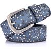 Jalach Cintura da donna a stella, in pelle, con rivetti larghi, per jeans, pantaloni, accorciabile, in pelle