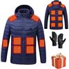HAOLEI Giacca Riscaldata Uomo Donna 3 Temperature Giacche Riscaldate 21 Giubbotto Riscaldante con Cappuccio Elettrica Intelligente a Costante USB per Controlli Moto Sci Caccia all'aperto in Campeggio