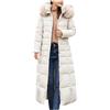 Generic Giacche invernali per le donne Uk Piumini lunghi per le donne con cappuccio imbottito spesso giacca trapuntata da donna plus size invernale caldo parka cappotto impermeabile leggero slim fit piumino