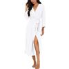 PrinStory Accappatoio da Donna Leggero con Maniche a 3/4, con Scollo a V, Kimono