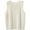 Vsadsau Knitwears Gilet Maglione da Donna 100% Lana Merino Maglieria Lavorata a Maglia Senza Maniche Girocollo Pullover Maglione, bianco, M
