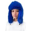 Lina & Lily Cappello Aviatore Trapper Donna Invernale in Pelliccia Sintetica Pelo Lungo (Blu Reale)