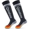 Qunature Calze da Sci Bambini in Lana Merino, Calze Caldi Ragazzi Invernali, Calze Neve a Compressione, Calzini al Ginocchio, Adatto per Neve Sci Snowboard Escursionismo, 1 Paio, Taglia 25-36
