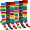 Footstar Calze al ginocchio da donna a righe (6 paia), Divertente, 35-38