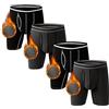 Nuofengkudu Uomo Termico Lunghe Boxer Aderenti Caldo Aperto Rigonfiamento Bulge Mutande Lunghi Elasticizzato Confort Morbidi Lounge Underwear Underpants A-4 Pack-2 Nero/2 Grigio Scuro 2XL